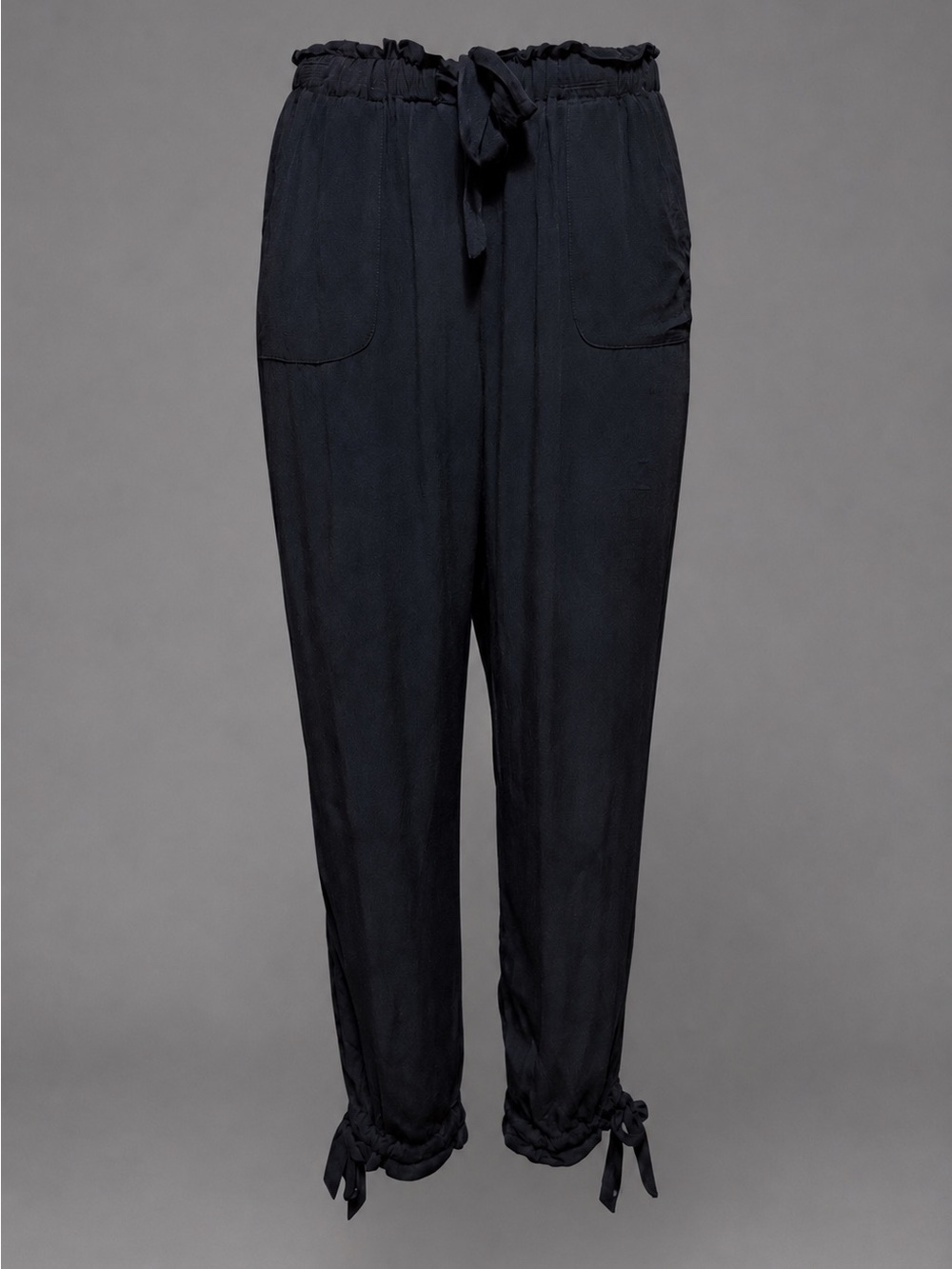 Lulu’s Black Paperbag Waist Tie Ankle Jogger Pants Pockets Women’s S